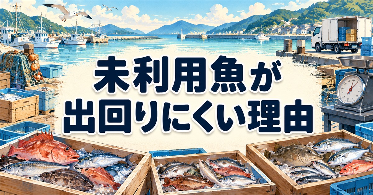サイズや漁獲量のばらつきなど、未利用魚が出回りにくい理由
