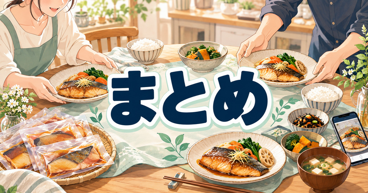 フィシュルはまずいかを判断するためのポイントを振り返る、魚のミールパックと食卓の料理
